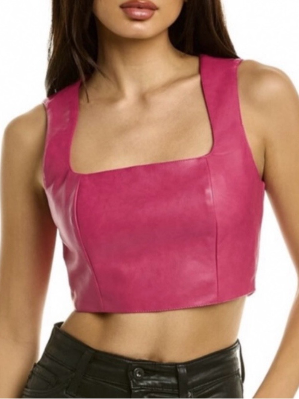 NWT 7 For All Mankind Vegan
Leather Crop Top Size S